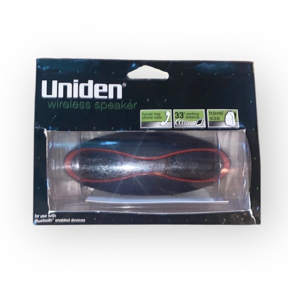 Wireless Bluetooth Speaker NWT Uniden Black + Red